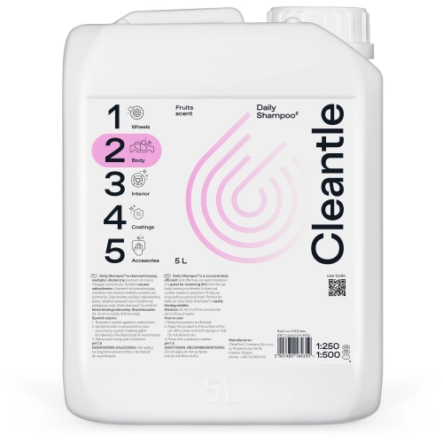 CLEANTLE DAILY SHAMPOO 5L skoncentrowany szampon do mycia auta